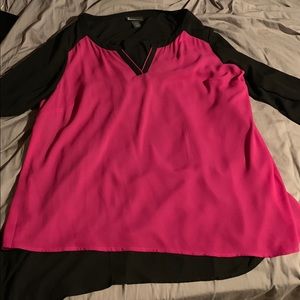 Pink and Black Blouse